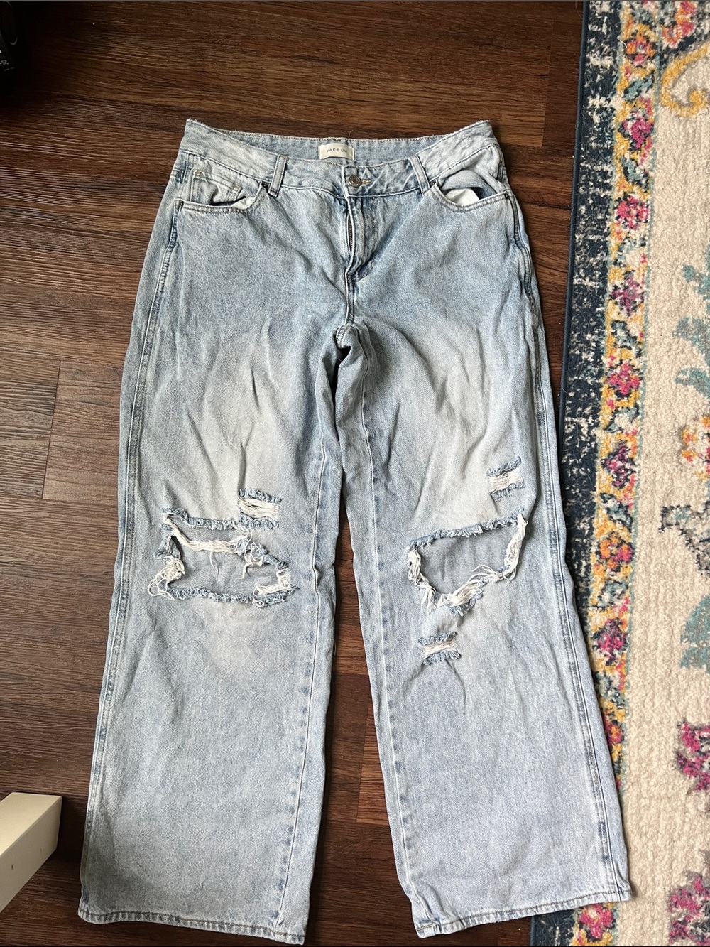 PacSun Casey low rise baggy Light Wash Distressed Women's Jeans